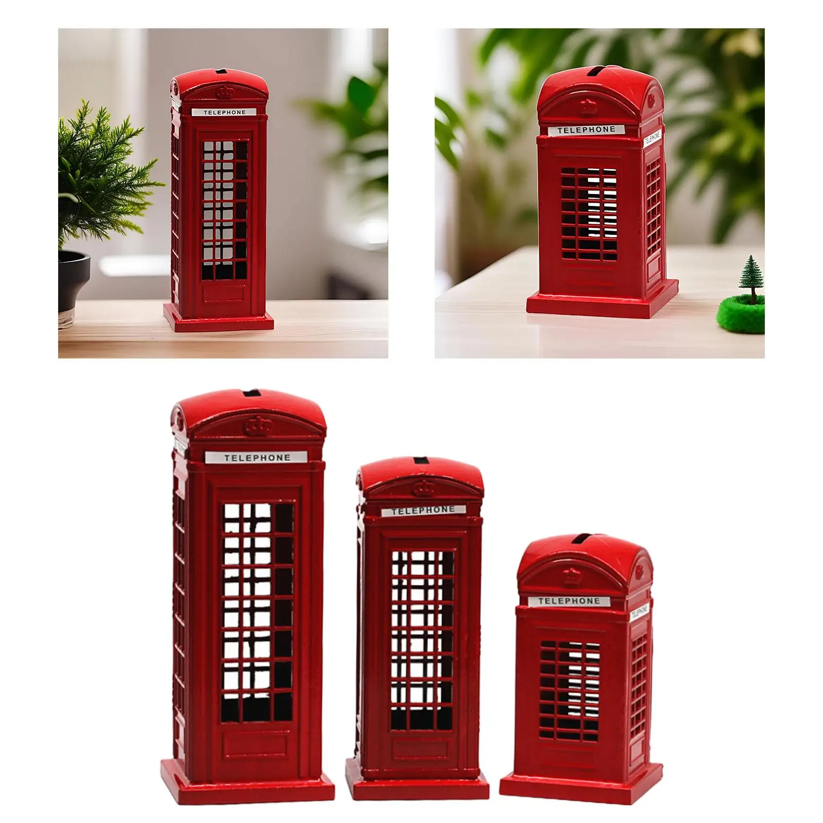 كشك الهاتف أصبع البنك كشك الهاتف تمثال تمثال توفير المال صندوق النحت للأطفال عيد ميلاد السنة الجديدة مهرجان #4