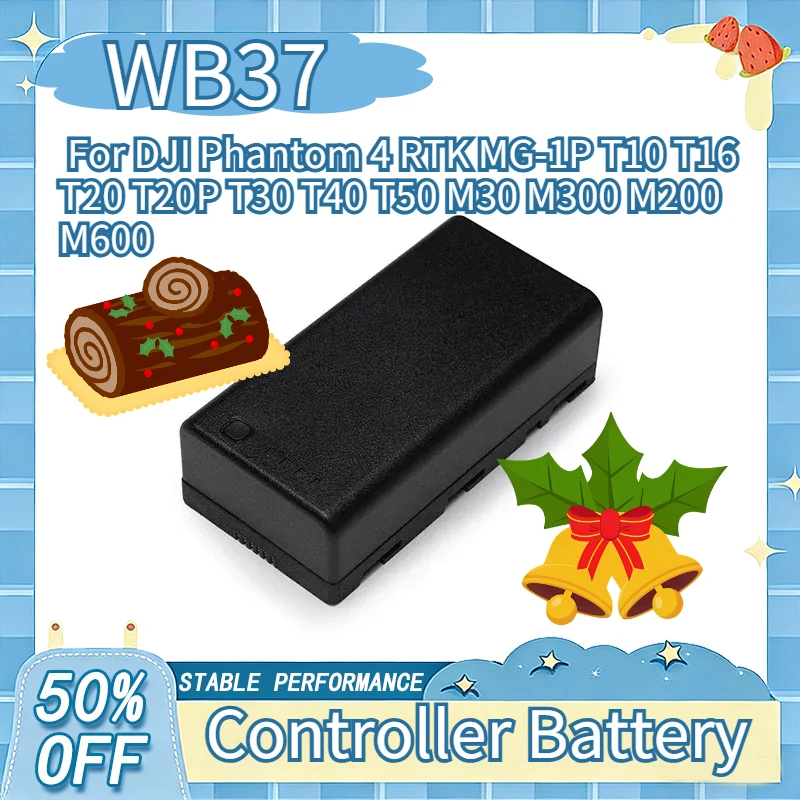 

WB37 7.6V 4920mAh 37.39Wh for DJI Phantom 4 RTK MG-1P T10 T16 T20 T20P T30 T40 T50 M30 M300 M200 M600 New Controller Battery
