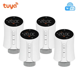 Tuya Wifi Thermostat Radiator Actuator TRV Smart Thermostatic Valve Radiator Head Valve Temperature Controller Alexa Google Home