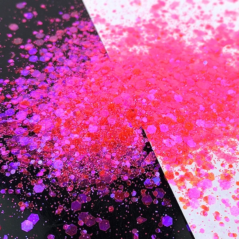 Tubuh Kuku Serbaguna untuk Glitter Holografik Ekstra Halus Cocok untuk Eyeshadow Rambut Mata Wajah Resin, Seni Tubuh, Gelas