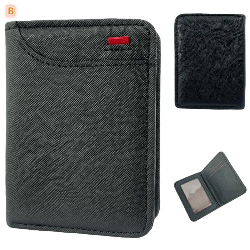 Ultra thin mini card holder wallet, credit card wallet, portable ultra-thin soft wallet, PU leather men's wallet