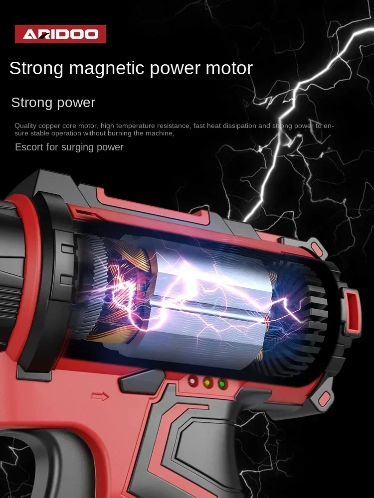 Powerful ARIDUN Electric Drill with Impact Gun, Lithium Battery and Multifunctional Screwdriver for Home Use