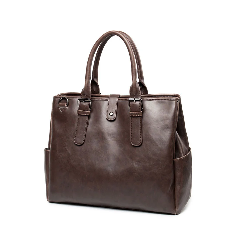 Sacs à main de luxe en cuir PU pour hommes, sac à bombes, sac d'affaires vintage, sac pour ordinateur portable, sac de messager initié au bureau, grande capacité