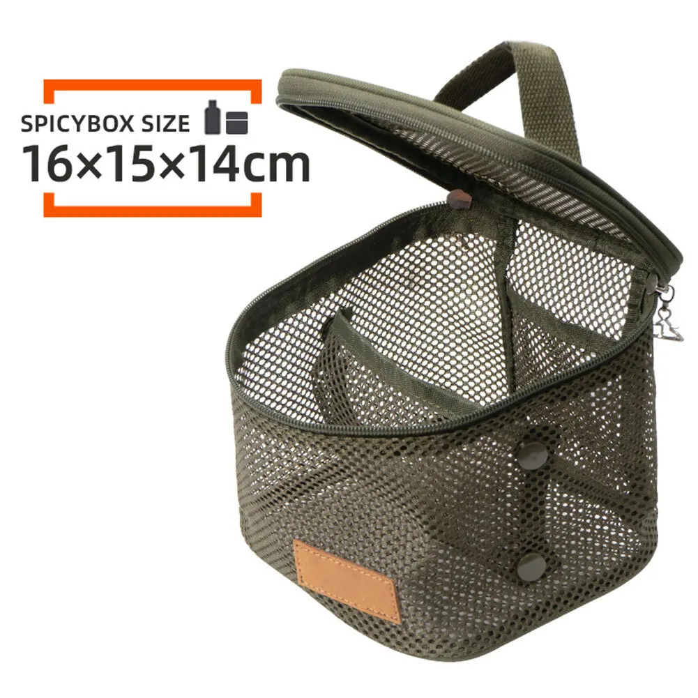 حقيبة تخزين أدوات الطبخ في الهواء الطلق، متعددة الحجم، حقيبة يد شبكية متعددة الاستخدامات، أدوات طهي للتخييم، تنظيم ملحقات أساسيات السفر #4