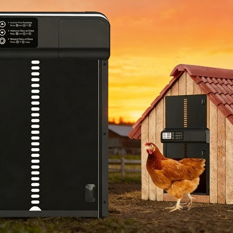 Porte de poulailler automatique, électrique à Induction, fonctionne à piles, synchronisation intelligente, ouverture et fermeture de porte de poulailler, outil de gestion agricole