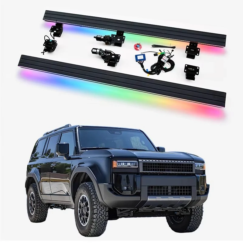 

Автоматические электрические выдвижные подножки с неоновой LED-подсветкой для Land Cruiser Prado LC250 2024+