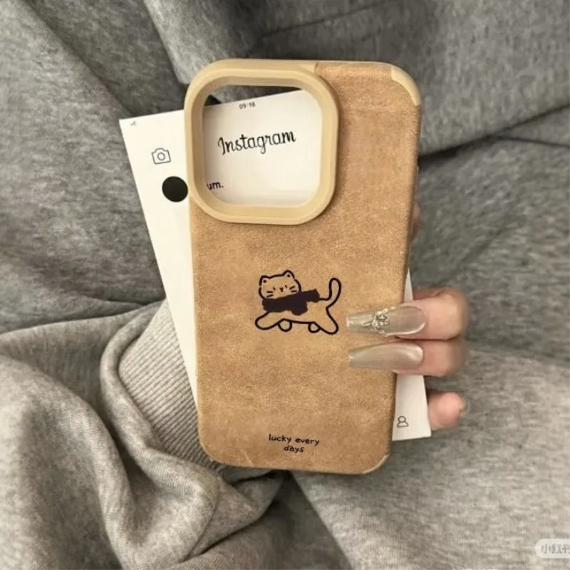 

Милый мультяшный котик: противоударный матовый чехол для iPhone 17 Pro Max, 16 Plus, 15, 14, 13, 11; силиконовый чехол для iPhone 12, XR, XS