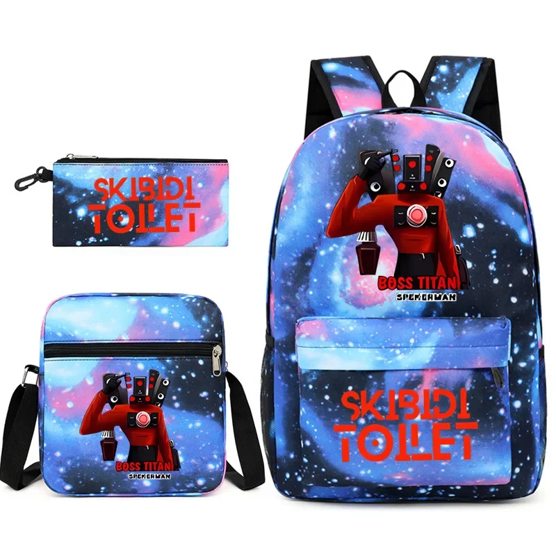 HOT Kawaii Cartoon TV Man Speaker Man Toilet Man Primary School Student School Bag Large Capacity Backpack Skibidi Toilet