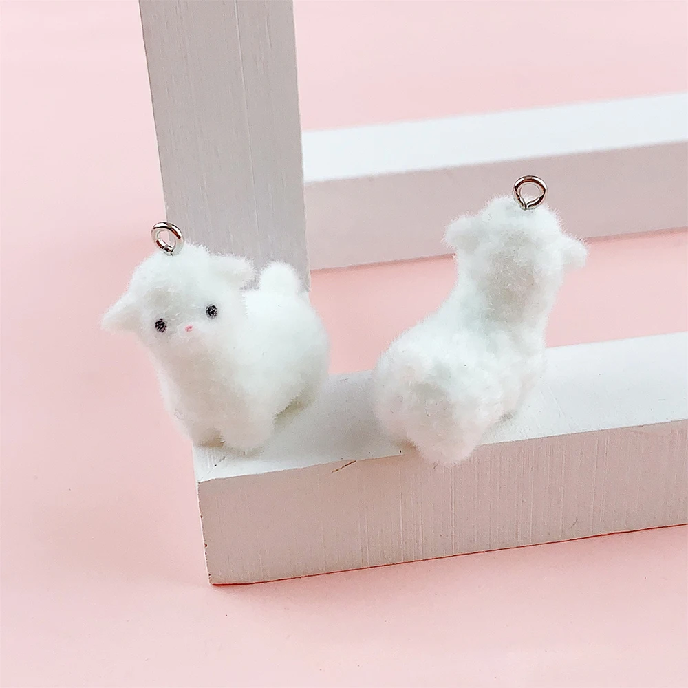 5pcs Cute Flocking Alpaca Resin Charms Animal Pendant DIY Phone Chains Keychain Earring Accessory for Jewelry Making Findings image 2