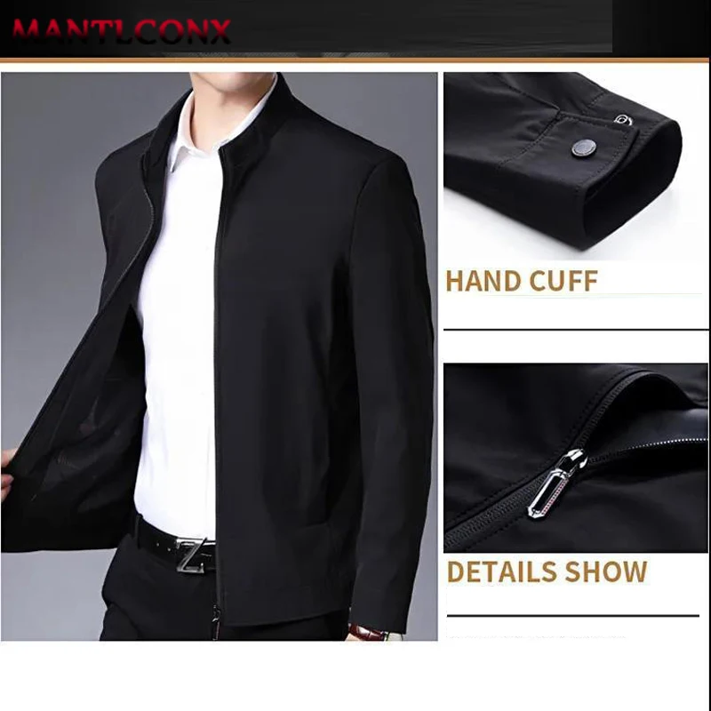 Stand Collar Casual Jackets for Men Office Dress Coat Quality Social Male Blazer Solid Color Loose Business Jacket Men Luxury