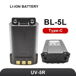 Baofeng Type-c BL-5L 3800mAh 7.4V arc-en-ciel Eddie Ion court Batterie pour BAOFENG UV-5R UV-5RX3 UV-5RA UV-5RD UV-5RE UV5RA + UV5RC
