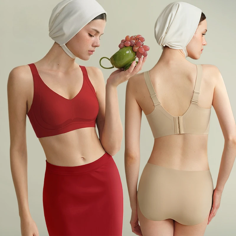 SUJIIN Women's Plus Size Push Up Minimizer Bras Wireless Supportive Big Breasts Bra Woman Seamless Large Size Bralettes XM031