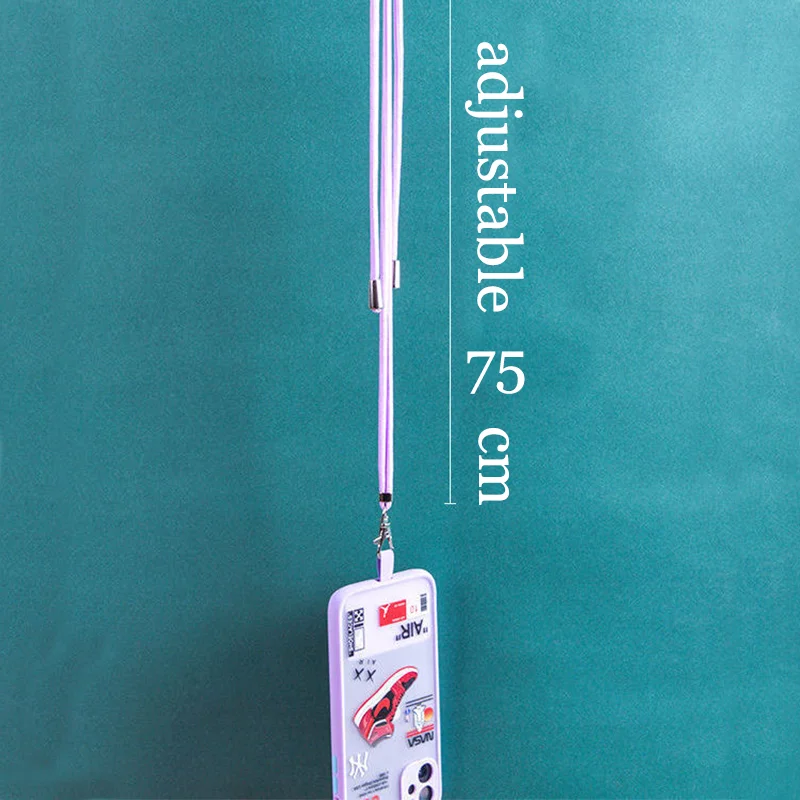 Universal Adjustable Phone Lanyard Anti-lost Lanyard Strap Detachable Colorful Neck Cord Phone Safety Tether Keychain Chain Rope - náhled 6