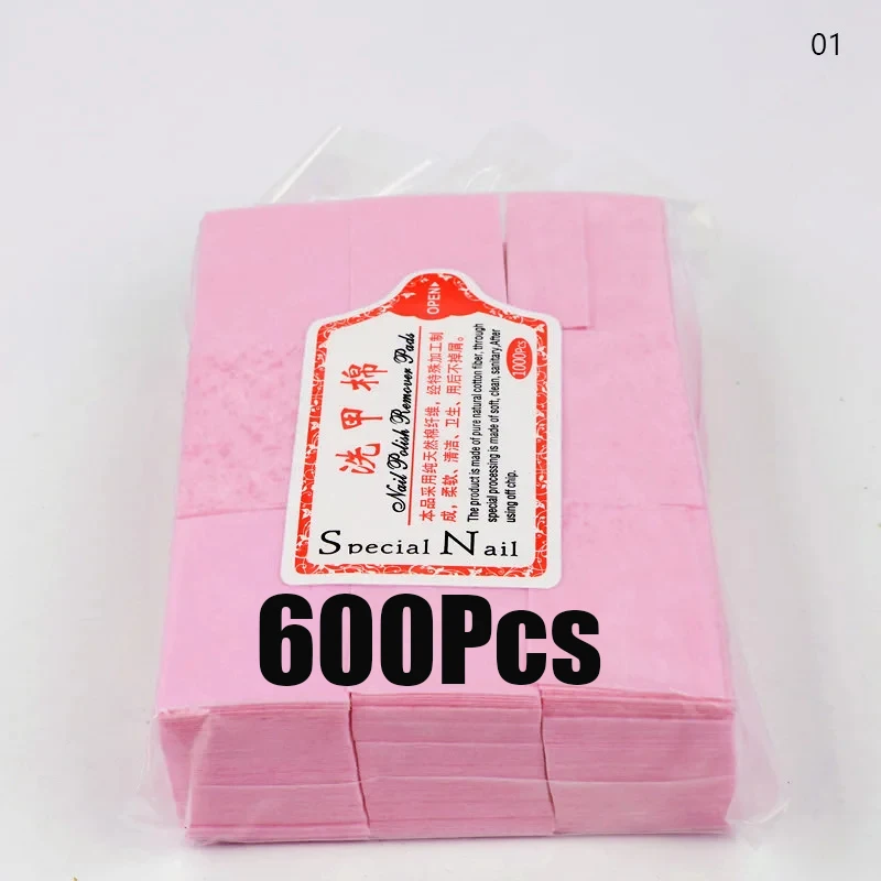 1000/600 Stuks Professionele Nagel Veeg 100% Wattenschijfjes Niet-pluizende Nail Katoen Gel Polish Remover Nail Art cleaning Tools