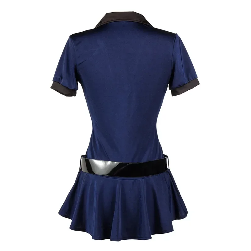 S-3XL Hot Sale Women Sexy Female Police Costume Cosplay Ladies Cop Officer Uniform Halloween Party Policeman Fancy Dress