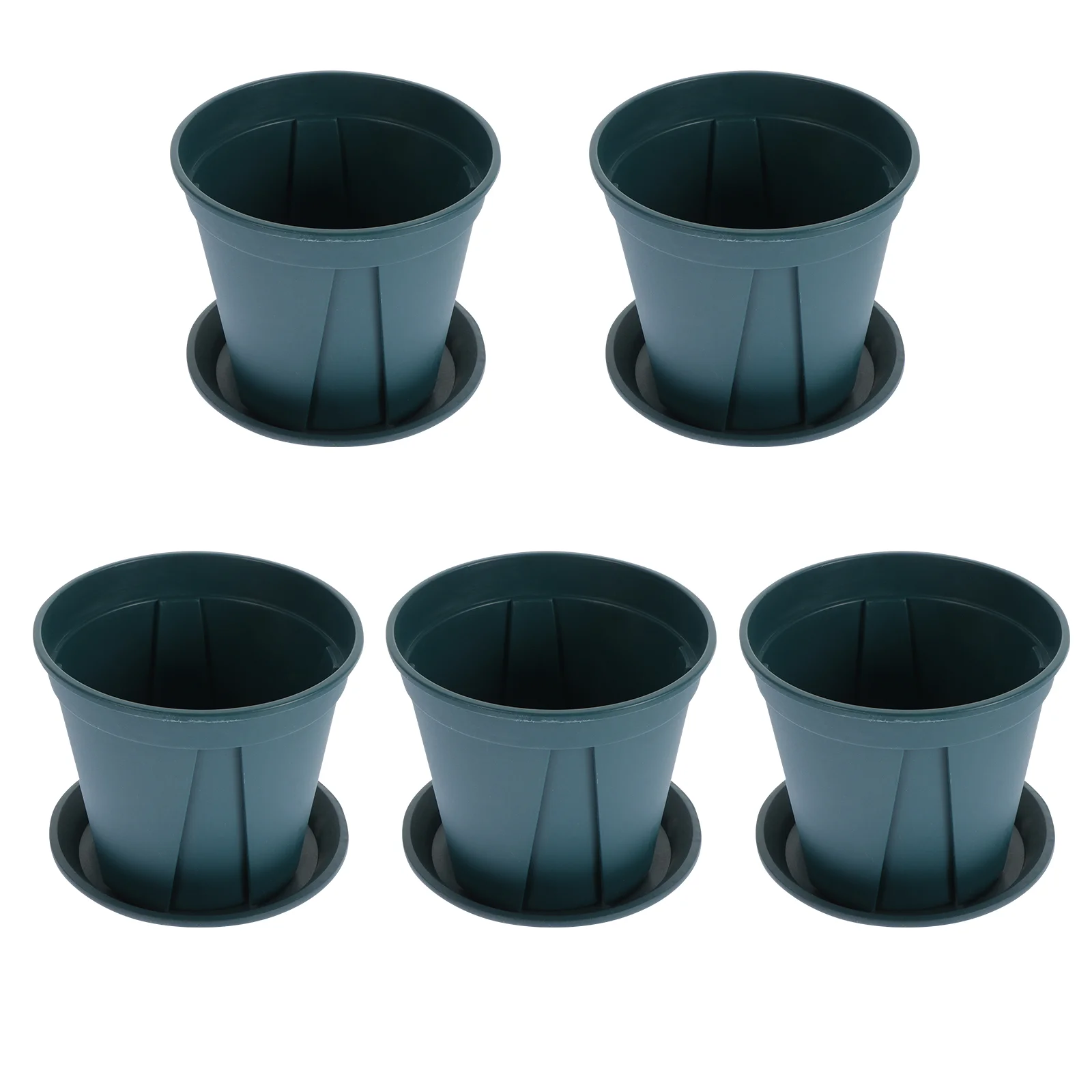 

5 Sets Root Control Gallon Pots Plastic with Tray Plant Premium Flower Holders Flowerpots Planter Nursery Indoor