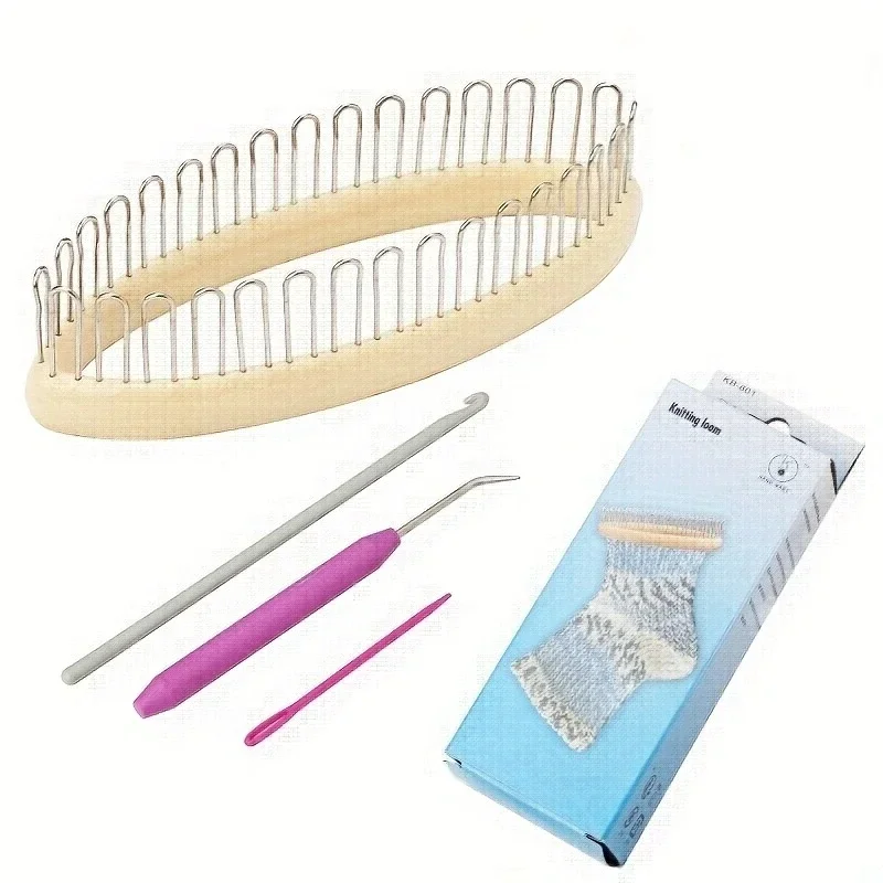 1 Set Weaving  Knitting Loom Steel Extenders Hook Kit for sock Scarf Hat Weaver Needle Sewing Knitting Tool Accessories