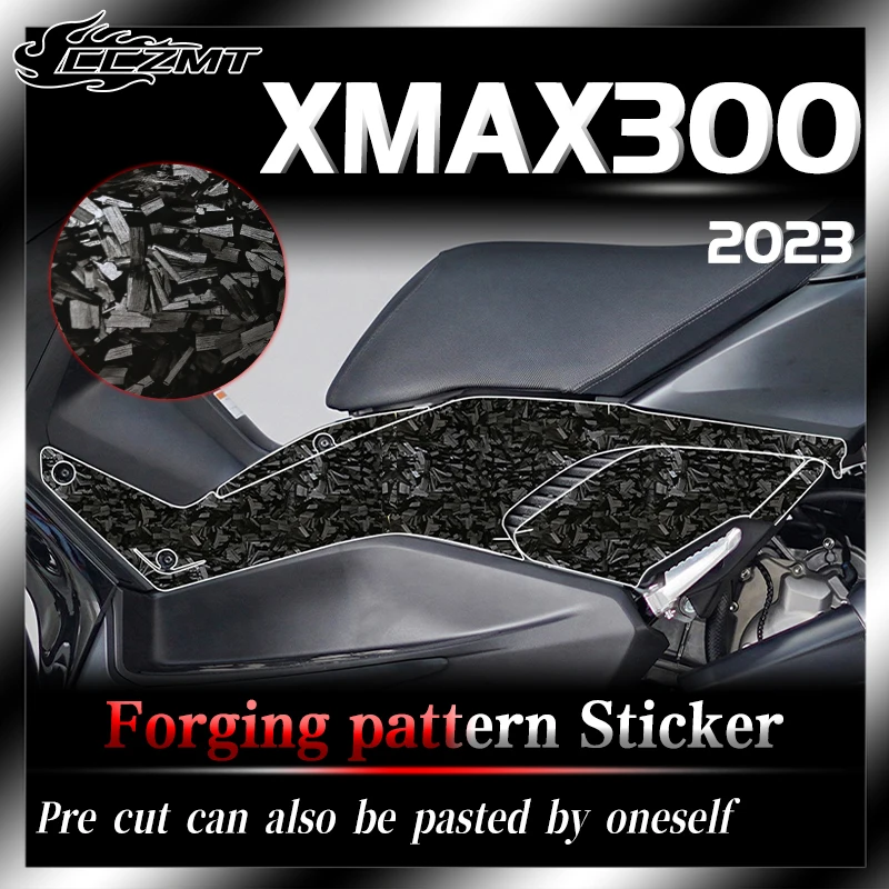 

For Yamaha XMAX300 2023 forged carbon fiber stickers decals fuel tank protection stickers accessory modifications