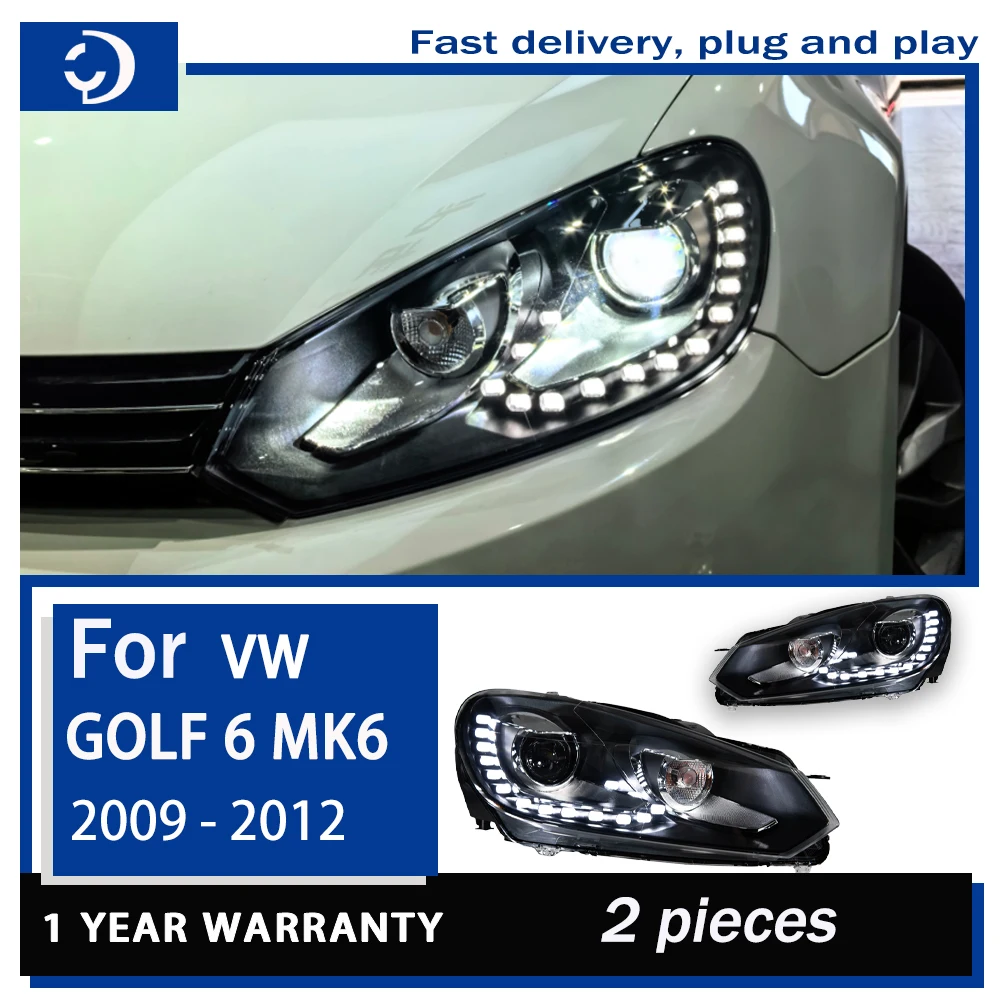 Car Styling Headlights for VW Golf 6 MK6 R20 LED Headlight 2009-2012 LED Head Lamp DRL Signal  Projector Auto Accessories