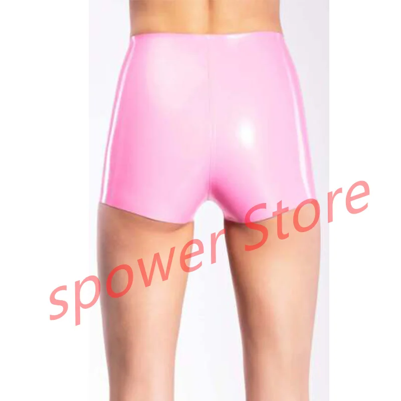 

Women Latex Boxer Pink Color Panties Shorts Rubber Underwear