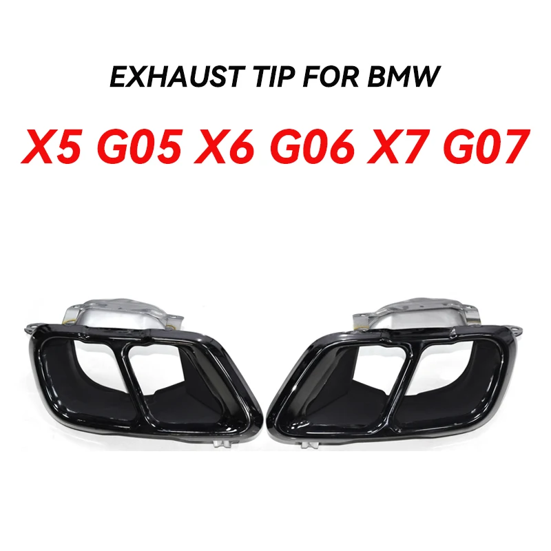 2pcs/lot Quad Exhaust Tip For BMW X5 G05 X6 G06 X7 G07 Muffler Tip Tailpipe Nozzle Exhaust System Exhaust Trim Tips