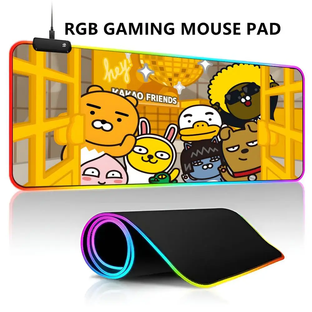 Choonsik Kakao Kakaotalk Korean RGB LED Light Gaming Waterproof Large Gamer Mouse Carpet Big Mause Keyboard Pad PC Desk Play Mat