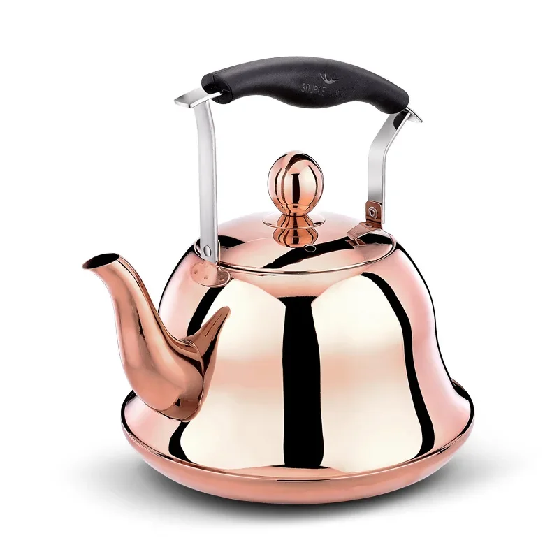 Whistling Kettle Infuser Loose Leaf Stainless Steel Teapot Rose Gold Tea Stove Induction Stove Copper 2-Liter 2.1-Quart