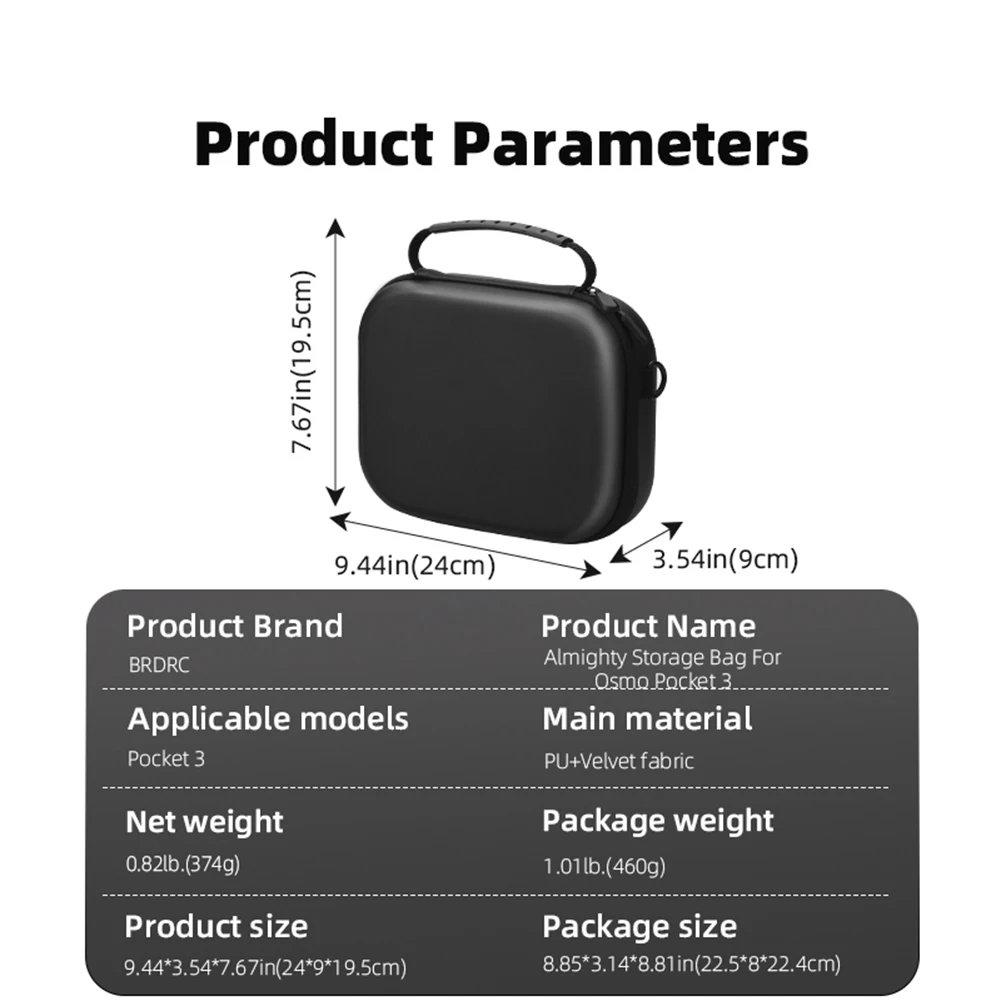 Дорожный чехол из искусственной кожи, защитный жесткий чехол от царапин, универсальный чемодан для DJI Osmo Pocket 3, аксессуар