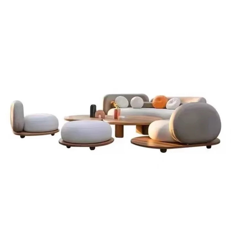 

Outdoor teak sofa courtyard leisure rattan furniture villa garden sofa combination