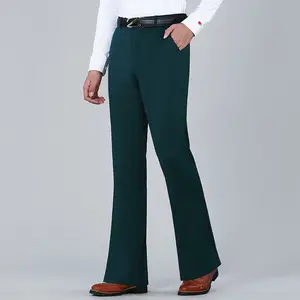 2024 Men Spring Summer Fashion Solid Color Casual Pants Men's Business Formal Suit Pants Male Long Thin Flared Trousers K412