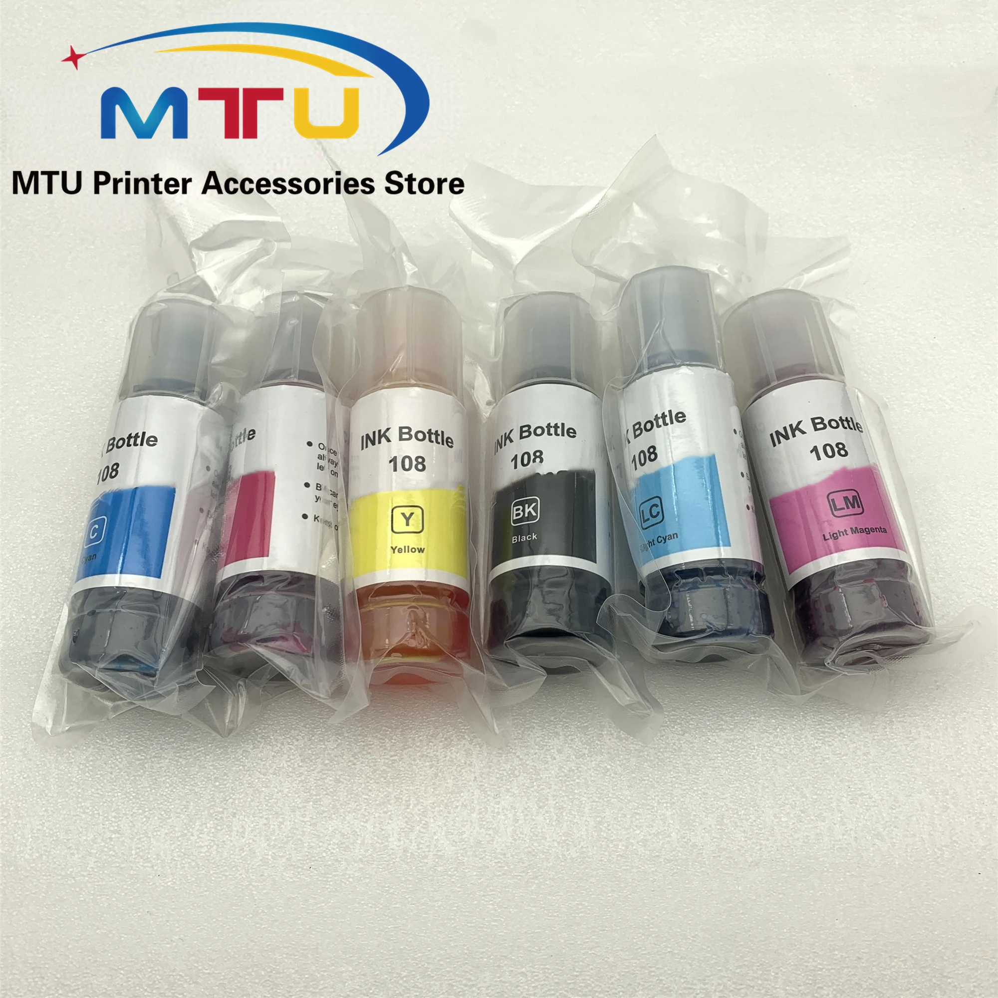 1Set 6PCS 108 70ml/bottle Refill Ink for Epson L8050 L18050 L8058 L18058 Printer