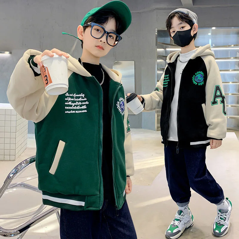 سترة للأولاد جيرسي بيسبول لخريف وشتاء 2025 سترة سميكة للأولاد #3