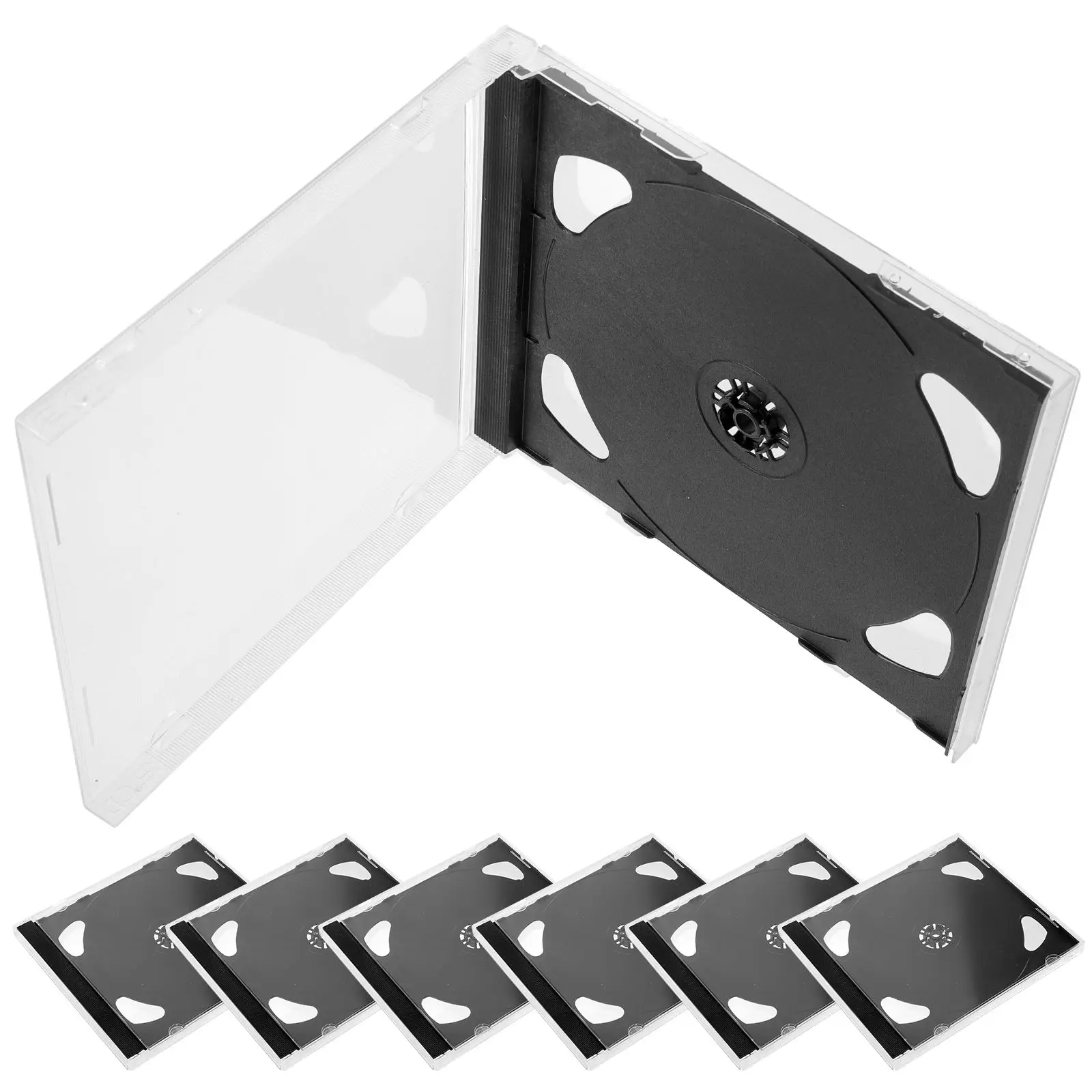 

6 Pcs Cases Cd Case Dvd Box Box Clear Plastic Organizer Clear Plastic Durable Hard Cases Portable Slim DVD Storage Organizer