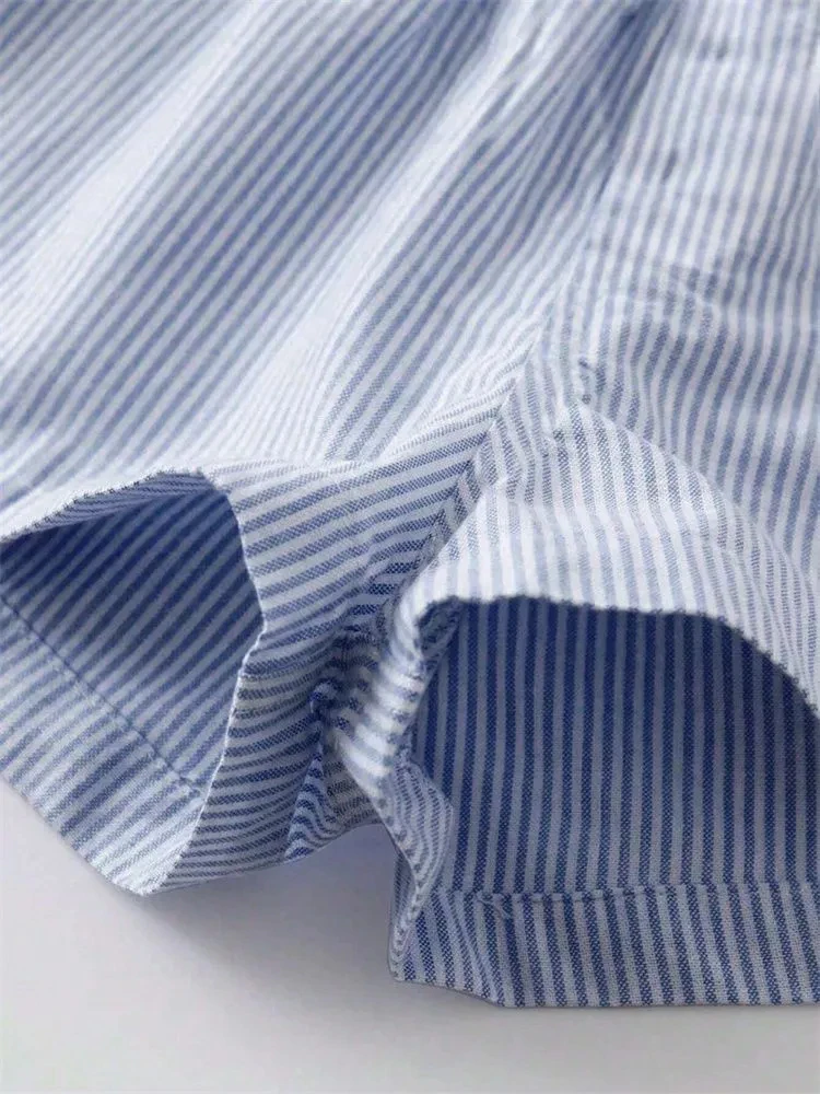 女性ストライプショートパンツ夏用巾着ゴムウエストショーツビーチ服ストリートウェア