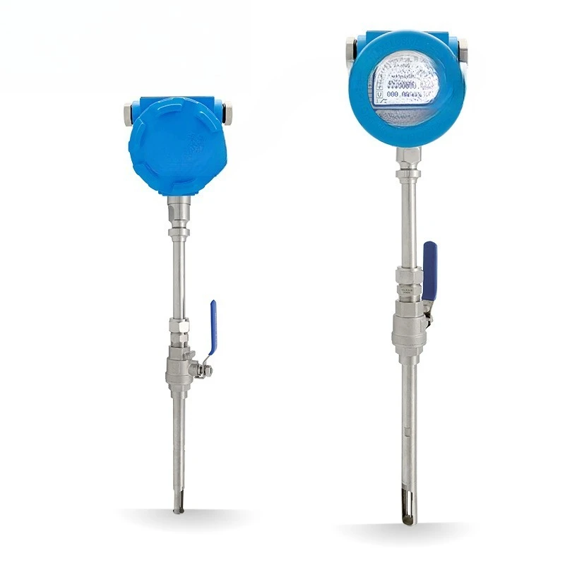 Thermal gas flow meter, plug-in gas mass flow meter, small flow rate