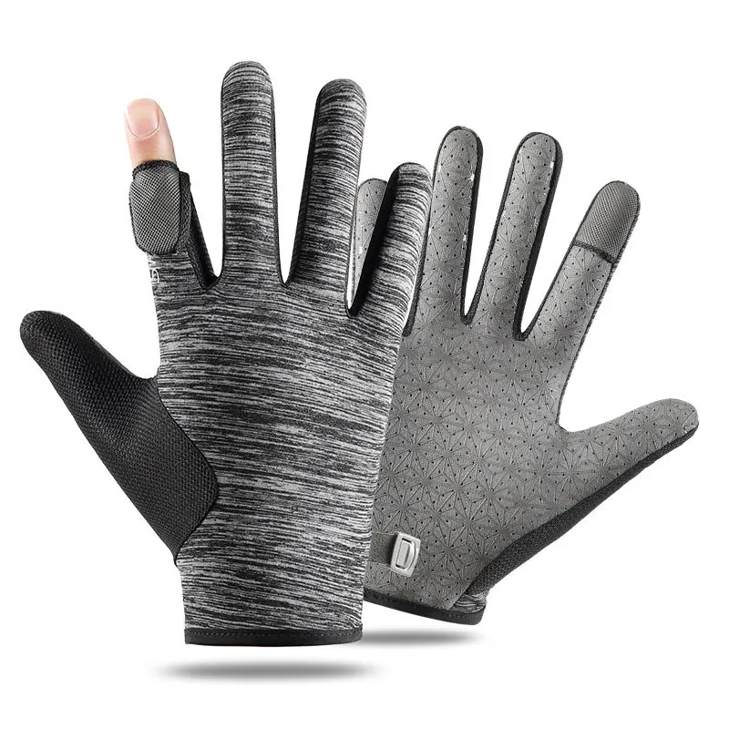 

Man Spring Summer Ice Silk Breathable Thin Anti-UV Fishing Drive Ride Quick Dry Sunscreen Touch Screen Gloves Non-Slip Fashion