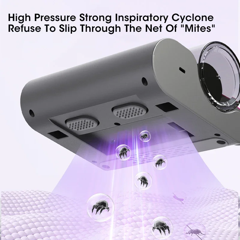 معقم مزيل عث الأشعة فوق البنفسجية اللاسلكي المحمول الفعال أداة تنظيف قوية للمرتبة والأريكة والسجاد والملابس للاستخدام المنزلي