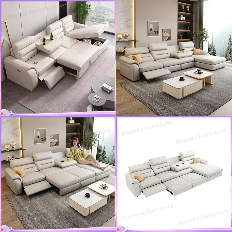Modern Luxury Leather Recliner Sofa Italian Design Living Room Furniture Comfortable Home Theater Seating