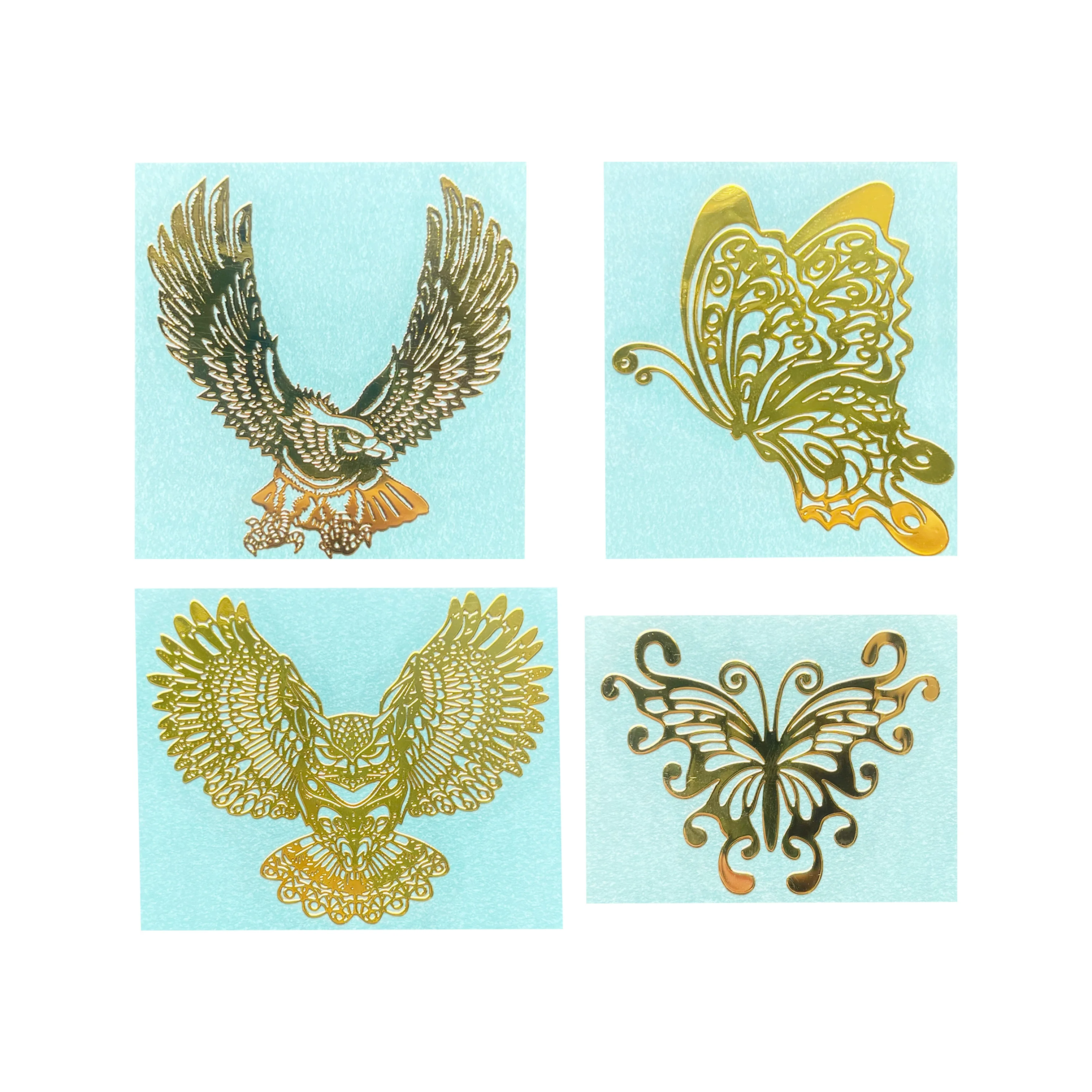 New animal personality metal stickers Eagle, butterfly, Wolf, Koi 3D transfer stickers mobile phone computer decorative stickers