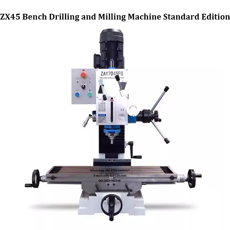 zx45 Bench Drilling and Milling Machine 1500W Industrial Metal Processing  Milling Machine 800mmX 240mm