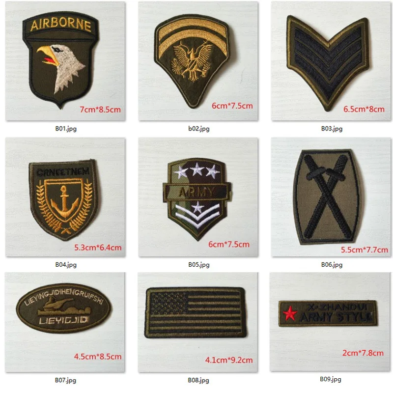 High Quality 1pcs Military Motif Embroidery Patches for Clothing Sew Iron on Clothes Eagle Badge Patch Stripes Army Applique DIY