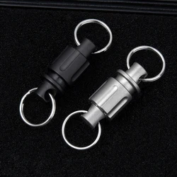 Super fine TC4 Ti titanium quick release swivel detachable pull lock keychains ring link DIY knife EDC Tool