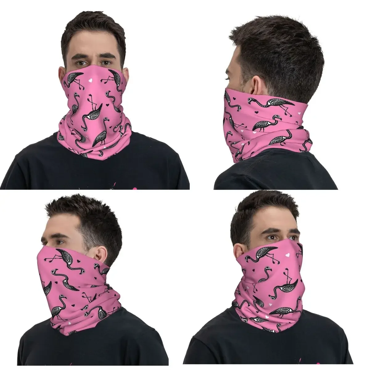 Flamingo Cactus Tropical Ruber Bandana Neck Gaiter Printed Magic Scarf Multi-use Headwear Hiking Fishing Unisex Adult All Season