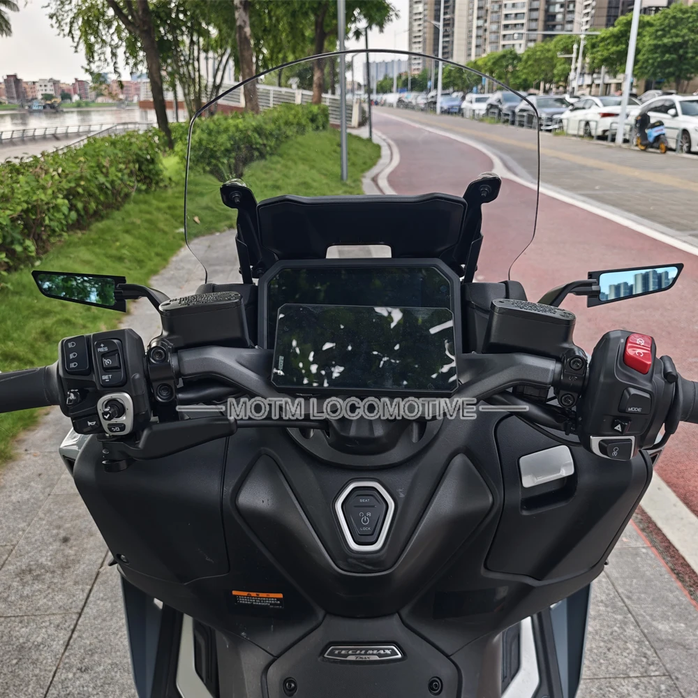 FOR Yamaha TMAX560 modified wind wing rearview mirror blue high-definition lens large field of view rearview mirror 2025-