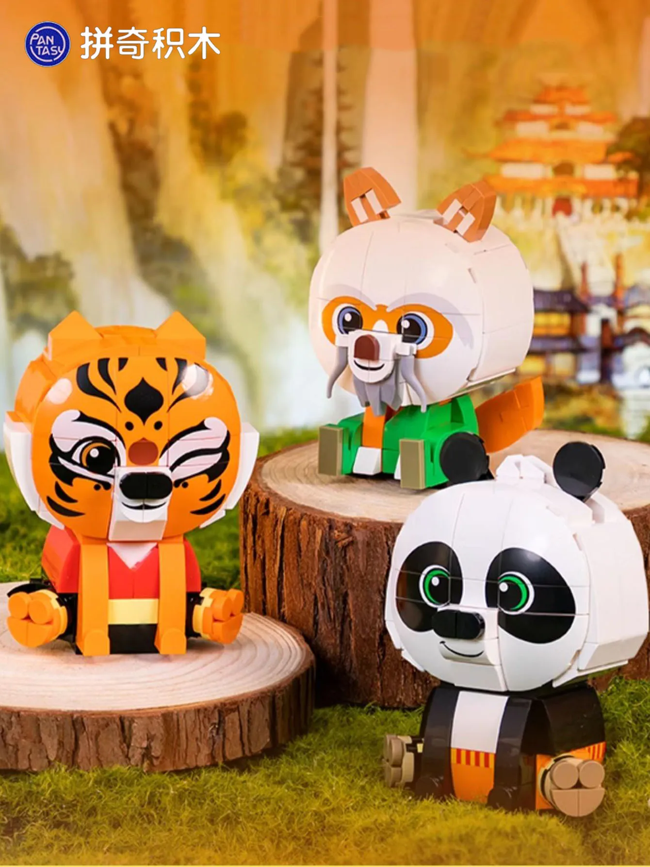 

Cartoon Kung Fu Panda Building Block Lovely Po Master Shifu Tigress Big Head Figreus Bricks Construction Model Toy for Gifts