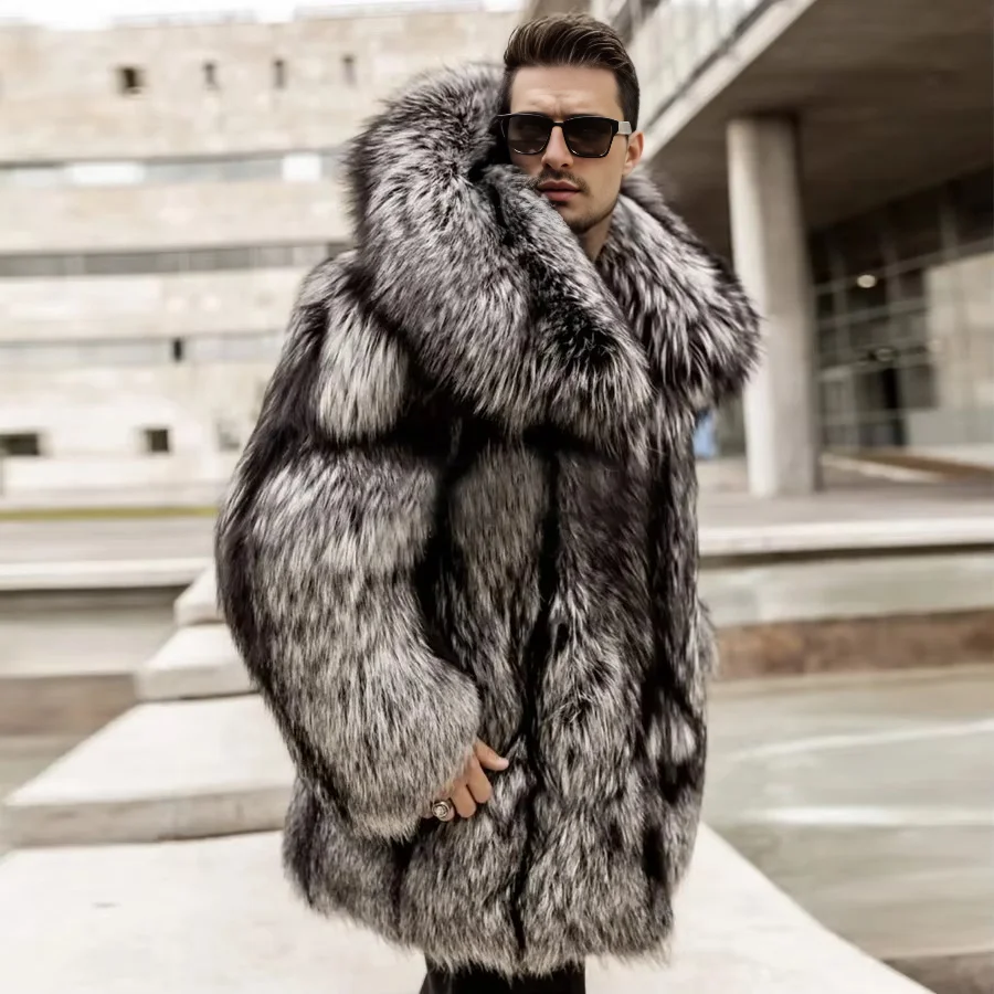 

Mens Fur Coats Real Fox Fur Coats Long Winter Jacket For Man Luxury Clothes 2024 Fashion New Arrival
