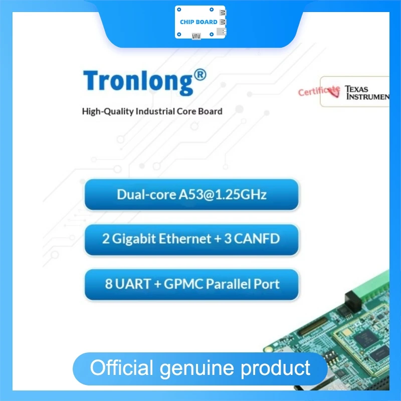 

Tronlong TI AM62Lx Industrial Development Board with AM62L32 Dual Cortex-A53 Processor, AM335x Upgrade, CAN-FD and TSN Support