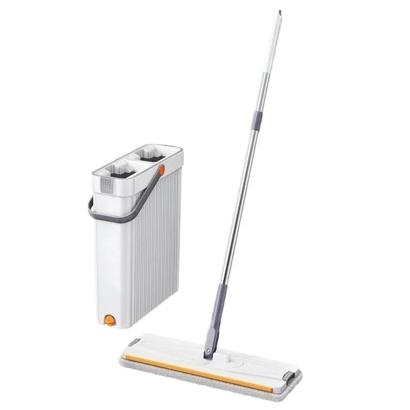 【Flash-Deal!】Household Flat Mop Tool Set With Mop Bucket–Handfree Mopping Magic Flat Mopping Rotating Self-Wringing Cleaning