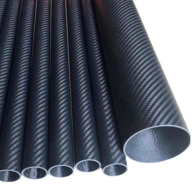 3k Carbon Fiber Tube Plain Matte Wall Thickness 1mm 2 PCS Length 500mm Used for Aircraft Parts Model Airplanes Coiled tubes