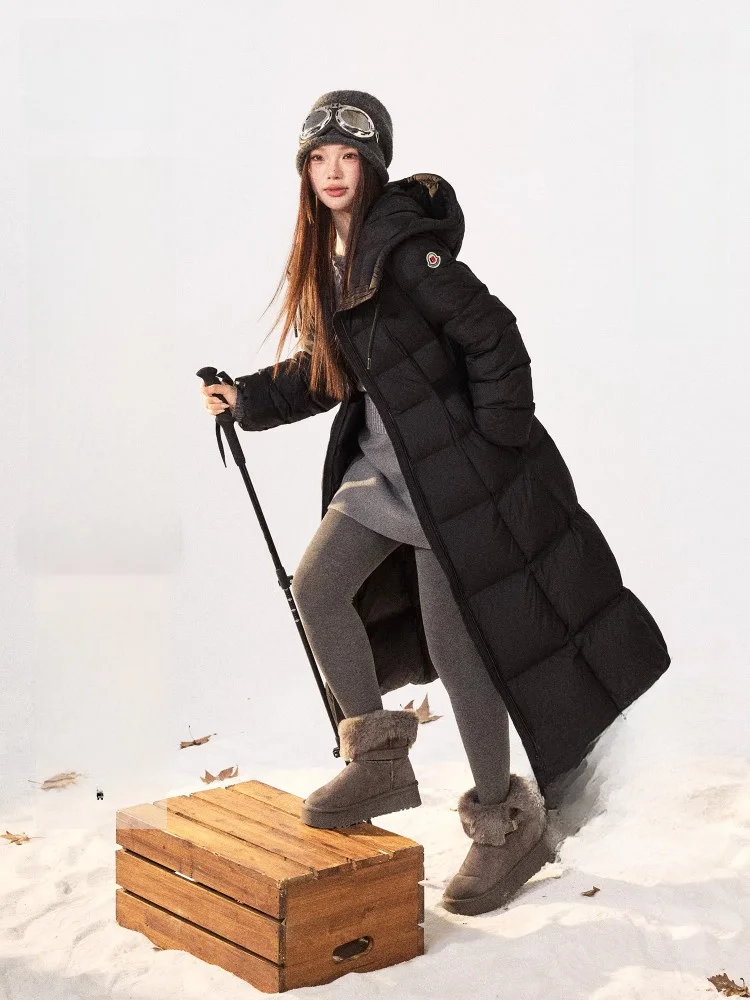 

Утепленное зимнее пальто большого размера для полных женщин: базовое черное пуховое пальто в корейском стиле для повседневной носки